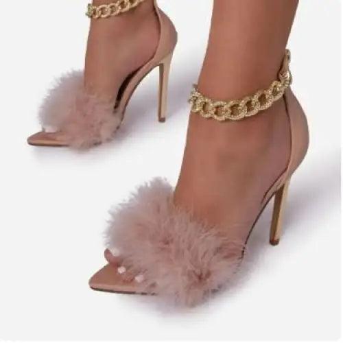 Fluffy y2k stiletto sandals - Y2k Empire