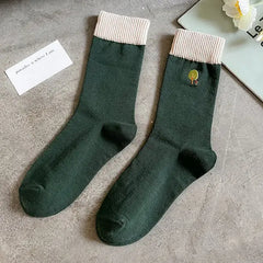 Forestcore aesthetic socks - free size cotton, polyester - Y2k Empire