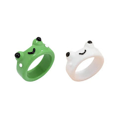 Frog couple rings set - 1.8 cm - Y2k Empire