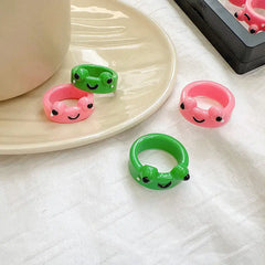 Frog couple rings set - 1.8 cm - Y2k Empire