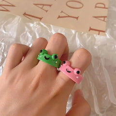 Frog couple rings set - 1.8 cm - Y2k Empire