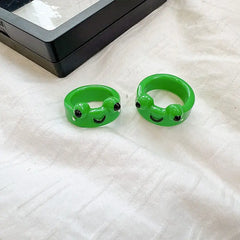 Frog couple rings set - 1.8 cm - Y2k Empire