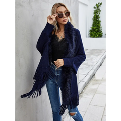 Fur trim y2k cardigan jacket - Y2k Empire