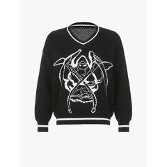 Gothic y2k knitted sweater - Y2k Empire