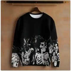 Gothic y2k print sweater - Y2k Empire