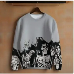 Gothic y2k print sweater - Y2k Empire