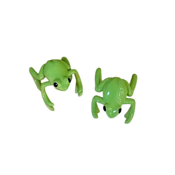 Green frog ear clip earrings set - 2pcs - Y2k Empire