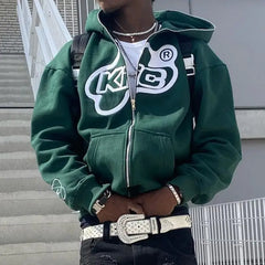 Green y2k hooded jacket - Y2k Empire