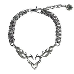 Grunge heart chain necklace - Y2k Empire