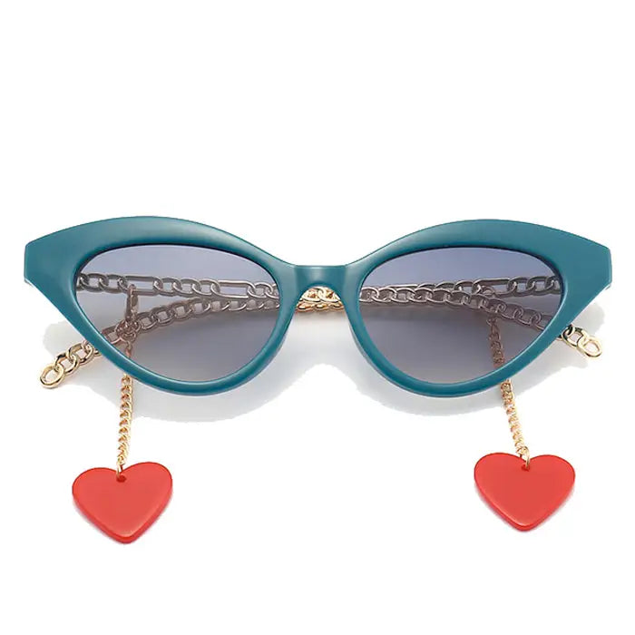 Heart charm cat eye sunglasses - Y2k Empire