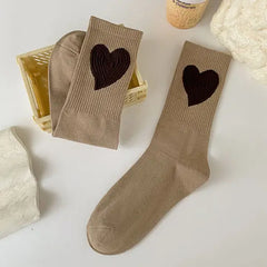 Heart design free size cotton socks - Y2k Empire