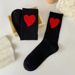 Heart design free size cotton socks - Y2k Empire