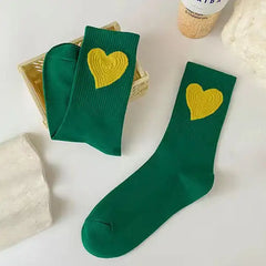 Heart design free size cotton socks - Y2k Empire