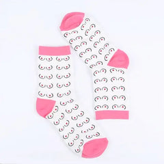 Heart print free size cotton-polyester socks - Y2k Empire