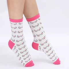 Heart print free size cotton-polyester socks - Y2k Empire