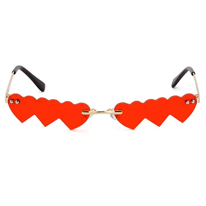 Heart shaped tinted lens sunglasses ❤ - Y2k Empire