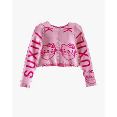 Hello kitty y2k cropped sweater - Y2k Empire