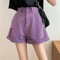 High-rise candy fairy denim shorts - Y2k Empire