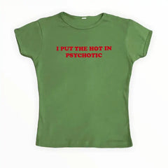 I put the hot in psychotic baby tee - Y2k Empire