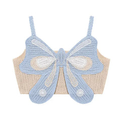 Indie aesthetic butterfly crochet top - Y2k Empire