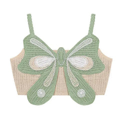 Indie aesthetic butterfly crochet top - Y2k Empire