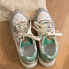 Leaf print vegan naturecore sneakers - Y2k Empire