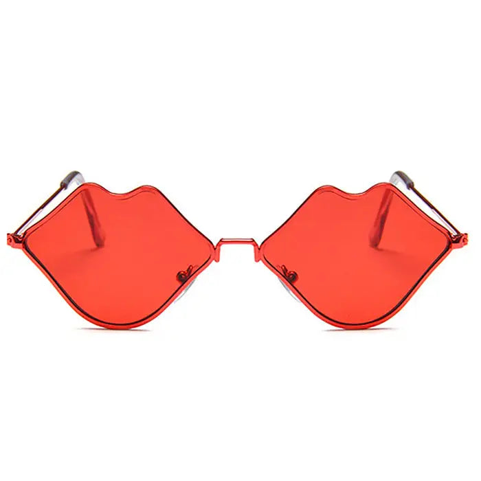 Lip shaped frame tinted sunglasses - Y2k Empire