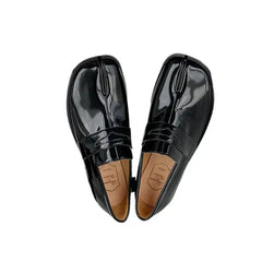 London bridge tabi loafers: soft leather split toe stylish shoes - Y2k Empire