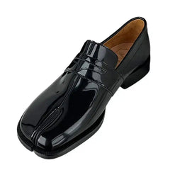 London bridge tabi loafers: soft leather split toe stylish shoes - Y2k Empire