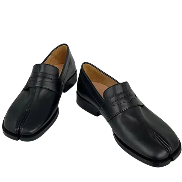 London bridge tabi loafers: soft leather split toe stylish shoes - Y2k Empire