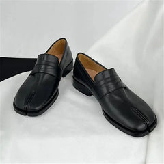 London bridge tabi loafers: soft leather split toe stylish shoes - Y2k Empire