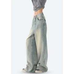 Low-rise relaxed-fit denim bottoms - Y2k Empire