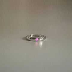 Luminous heart ring: glow in dark love - Y2k Empire