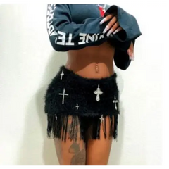 Luxurious y2k fur mini skirt - Y2k Empire