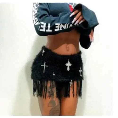 Luxurious y2k fur mini skirt - Y2k Empire