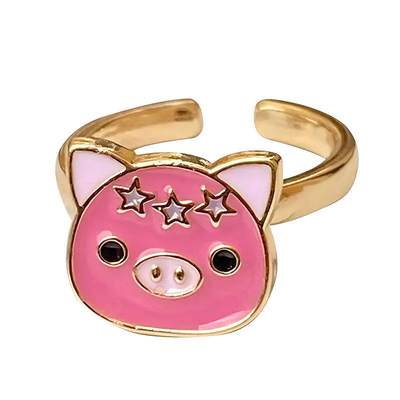 Mini pig spinning ring - anxiety & fidget ring - Y2k Empire