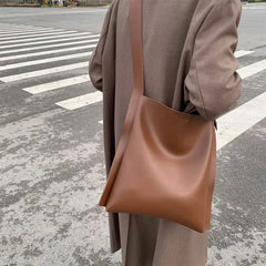 Minimalist vegan leather tote bag - Y2k Empire