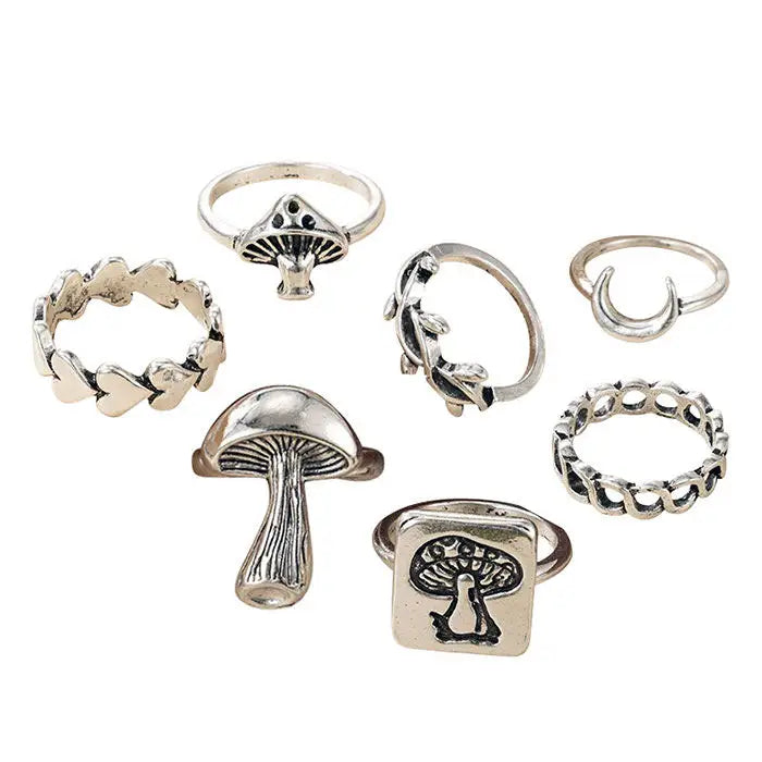 Mushroom ring set - Y2k Empire