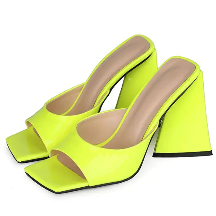 Neon charlotte heels in vegan leather - Y2k Empire