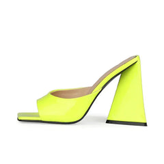 Neon charlotte heels in vegan leather - Y2k Empire