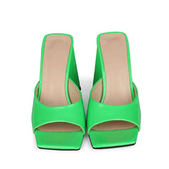 Neon charlotte heels in vegan leather - Y2k Empire