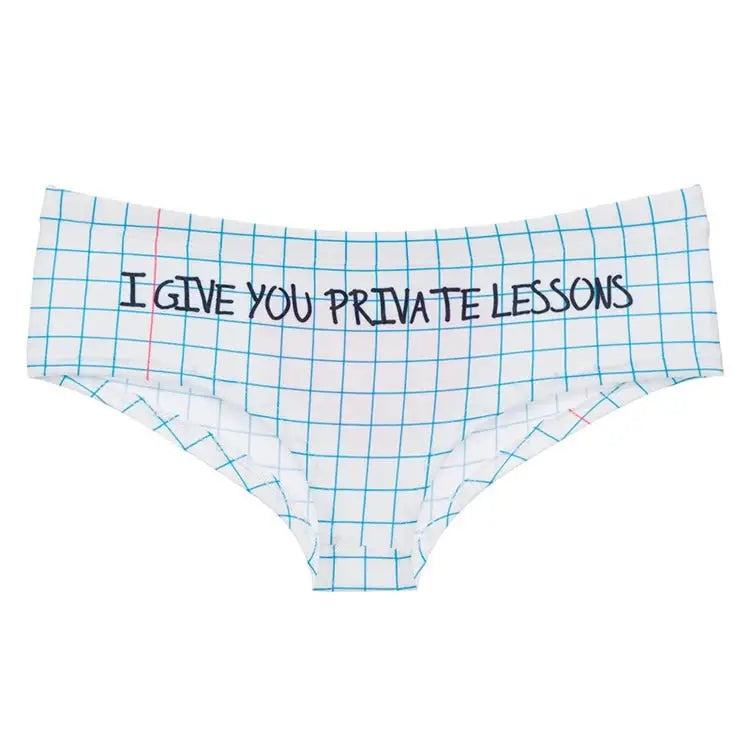 Notebook paper design women’s hipster underwear - private lessons theme - Y2k Empire