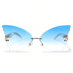 Oversized butterfly frame sunglasses with ombre lenses - Y2k Empire