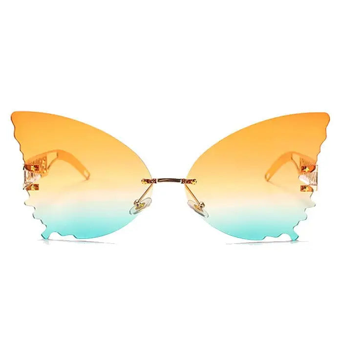 Oversized butterfly frame sunglasses with ombre lenses - Y2k Empire