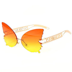 Oversized butterfly frame sunglasses with ombre lenses - Y2k Empire