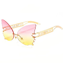 Oversized butterfly frame sunglasses with ombre lenses - Y2k Empire