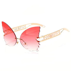 Oversized butterfly frame sunglasses with ombre lenses - Y2k Empire