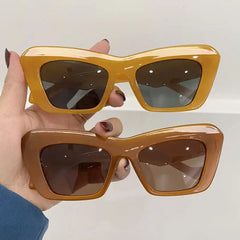 Oversized cat eye sunglasses with ombre lenses - Y2k Empire