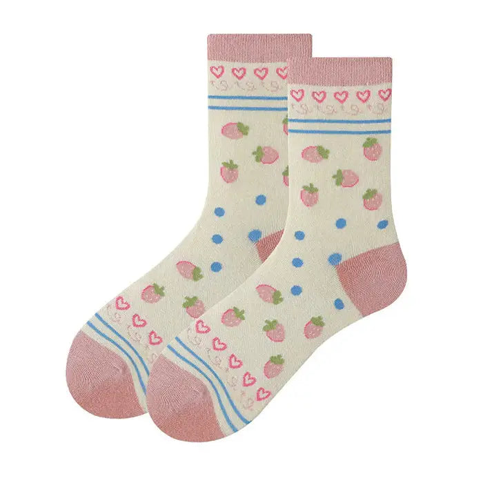 Pastel aesthetic free size cotton socks - Y2k Empire