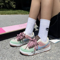 Pastel color block vegan sneakers - Y2k Empire